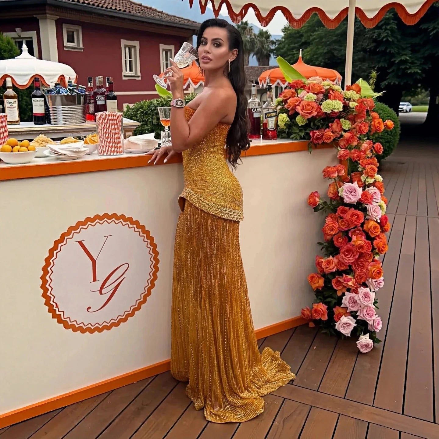 Sharon Said Luxury Beaded Two Piece Evening Dress