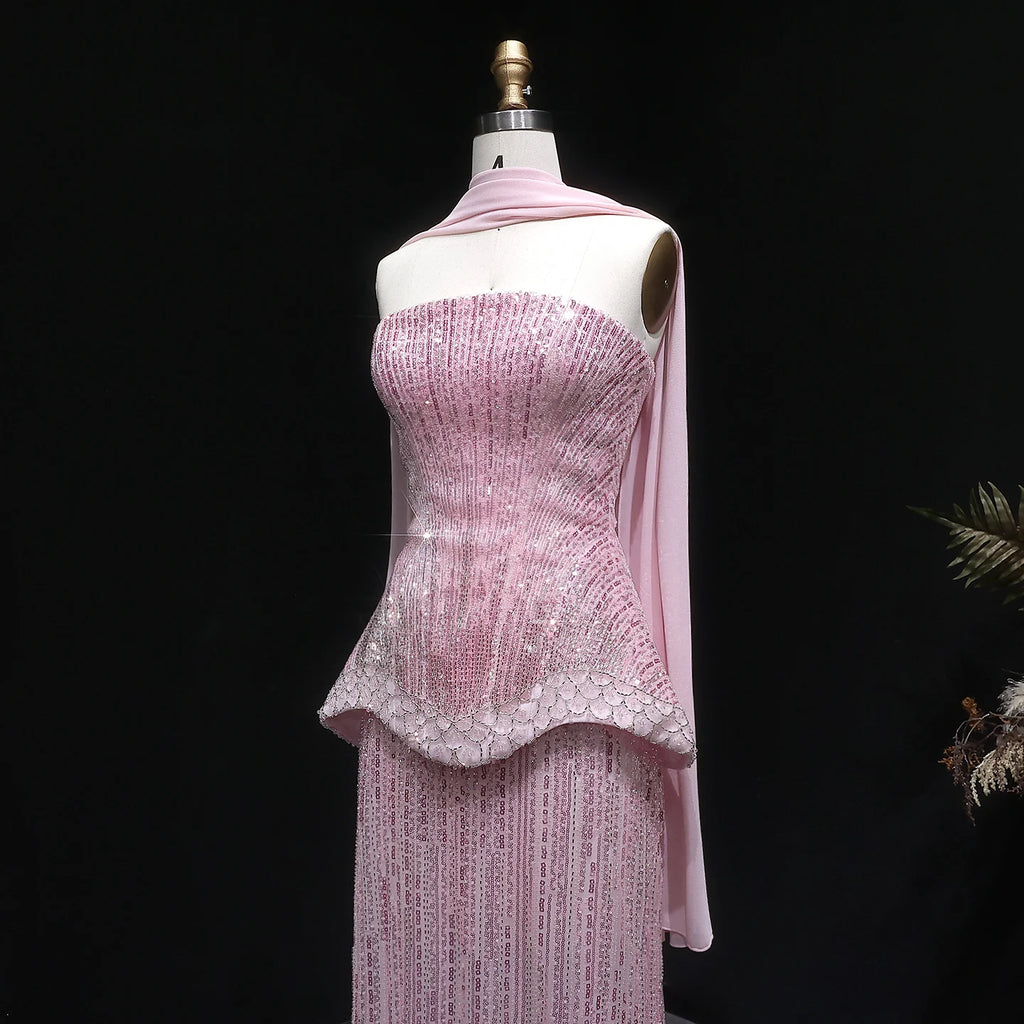 Sharon Said Luxury Beaded Two Piece Evening Dress