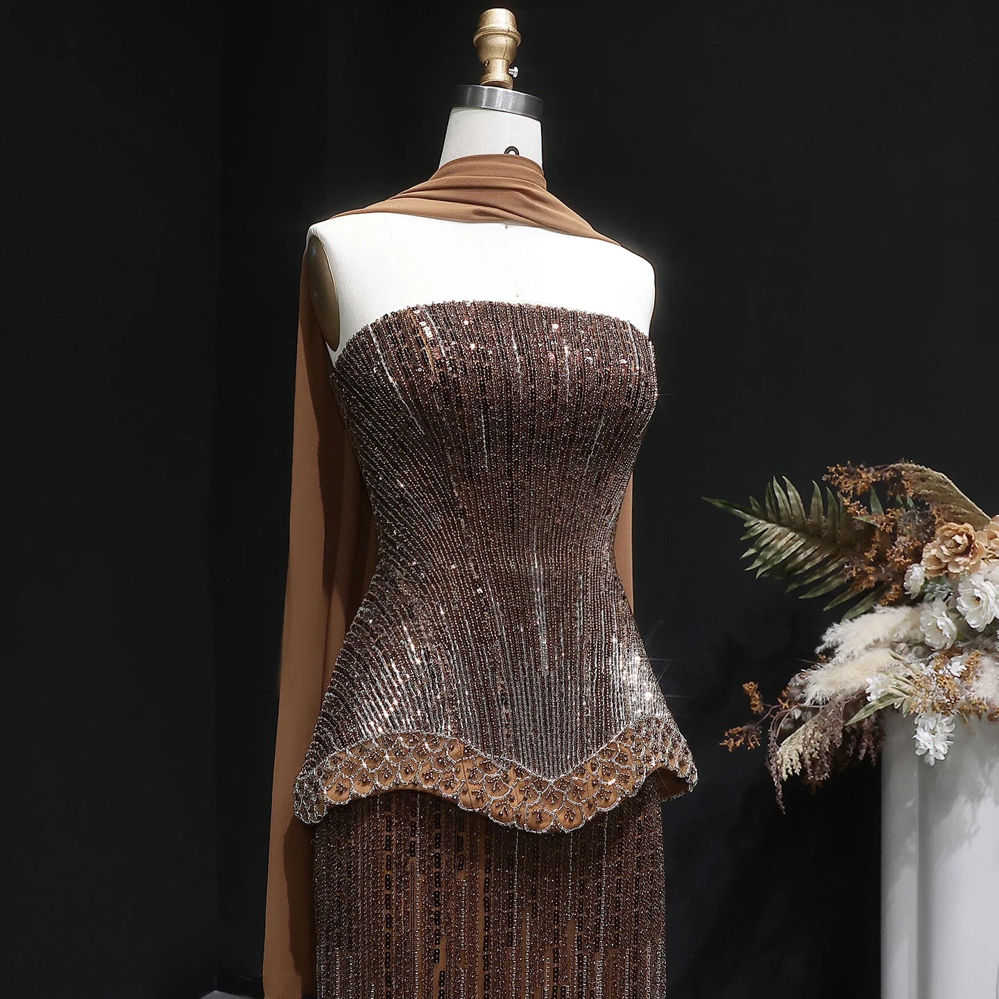 Sharon Said Luxury Beaded Two Piece Evening Dress