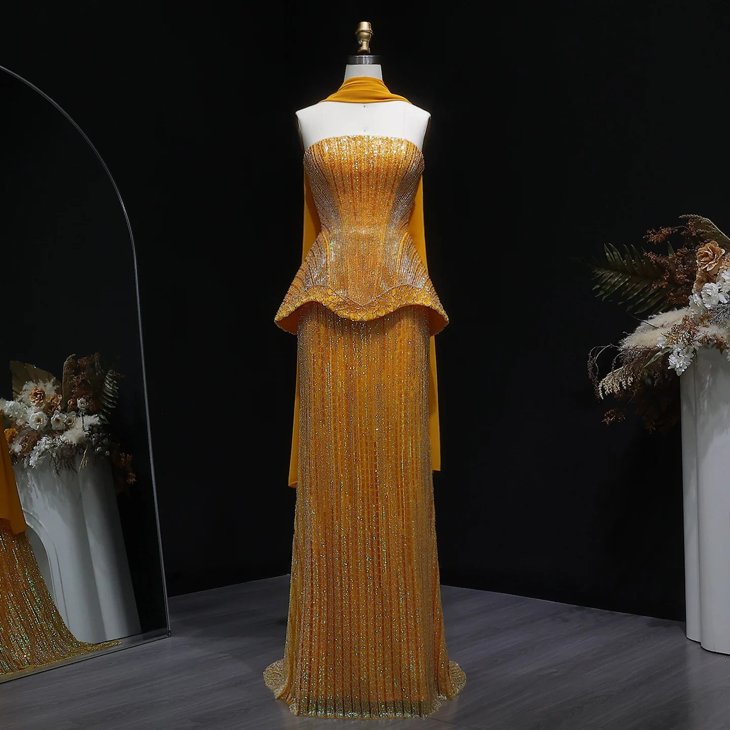 Sharon Said Luxury Beaded Two Piece Evening Dress