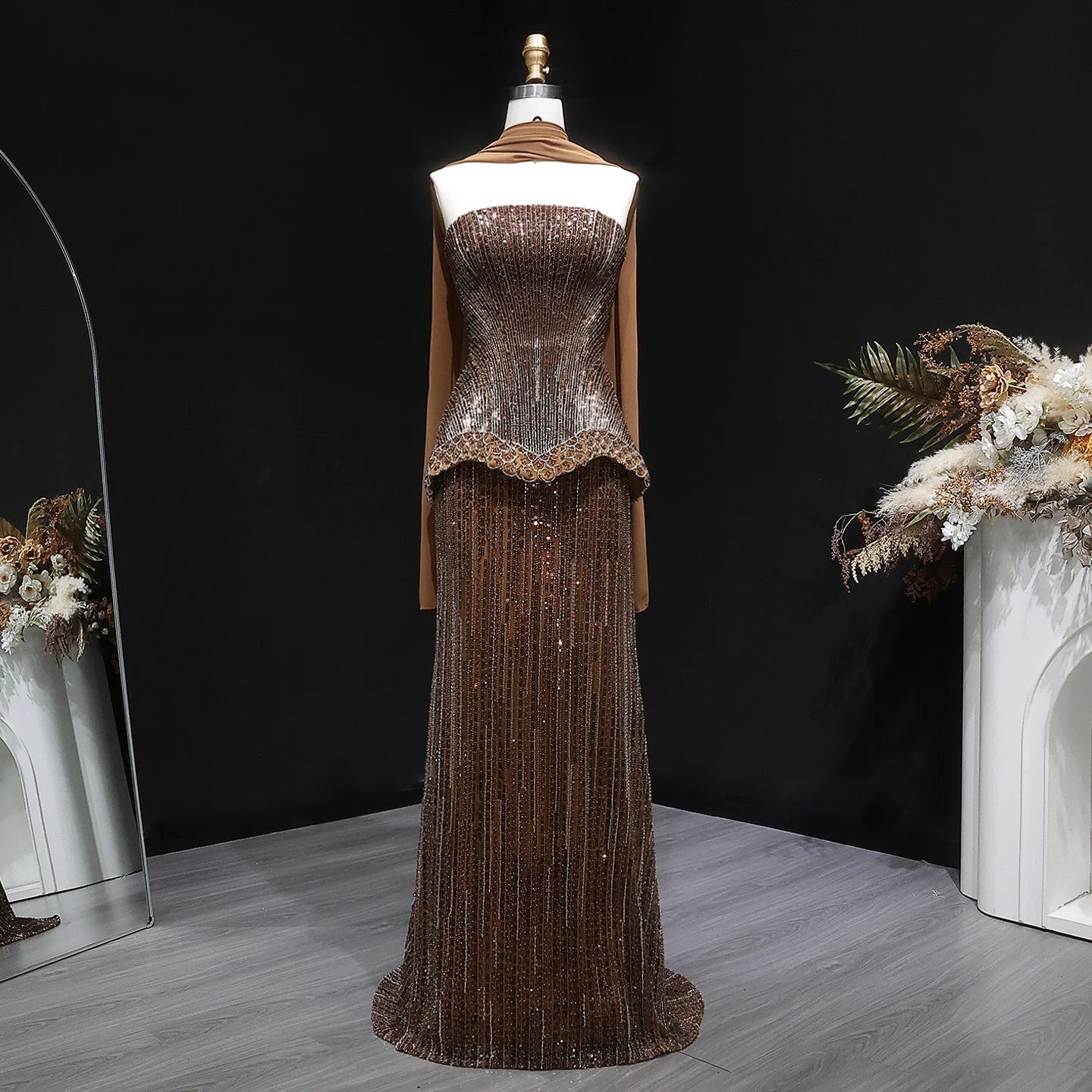 Sharon Said Luxury Beaded Two Piece Evening Dress