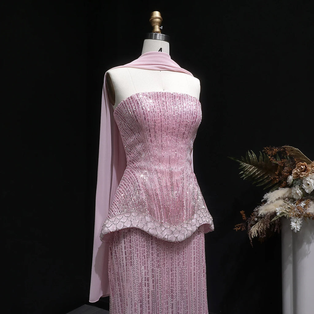 Sharon Said Luxury Beaded Two Piece Evening Dress