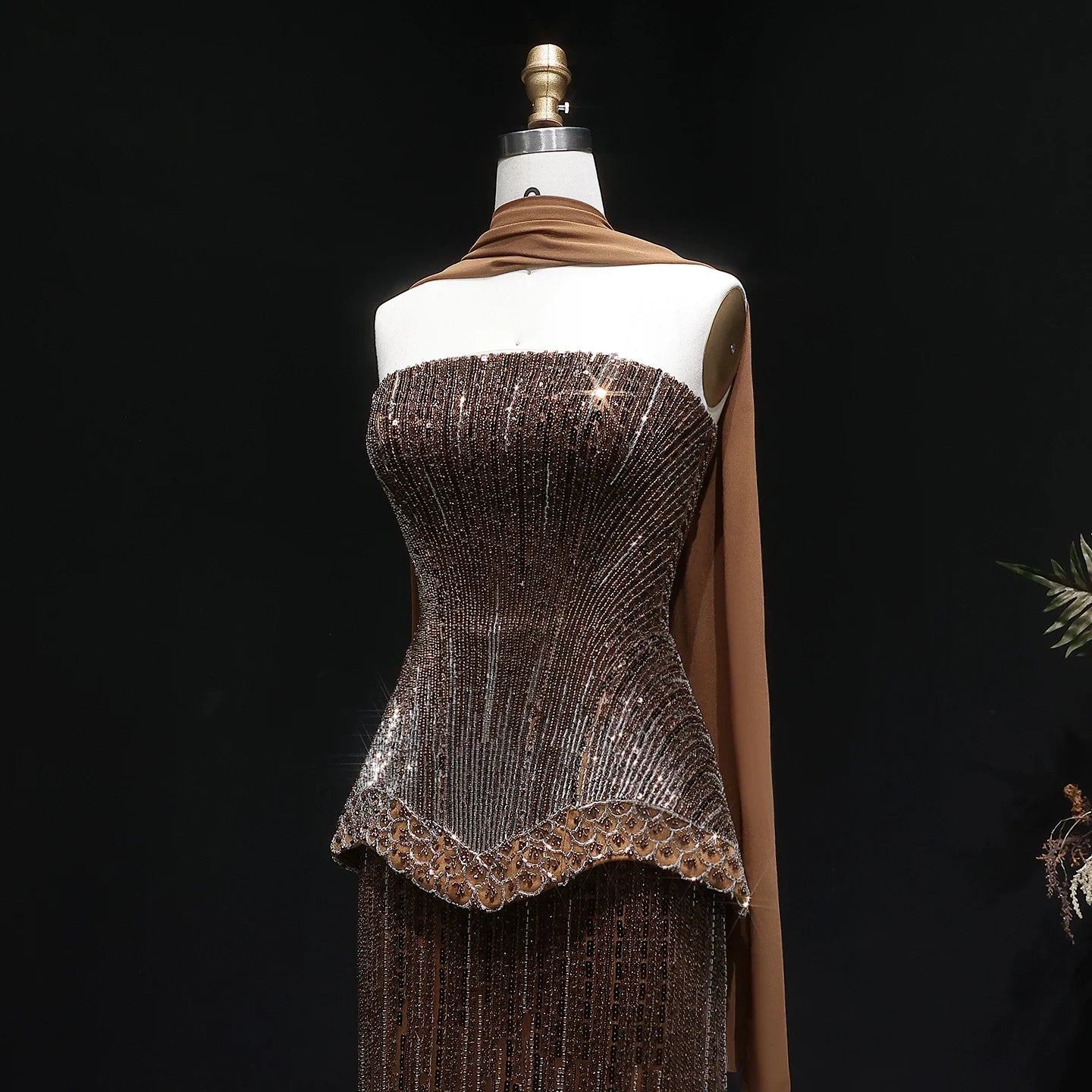 Sharon Said Luxury Beaded Two Piece Evening Dress