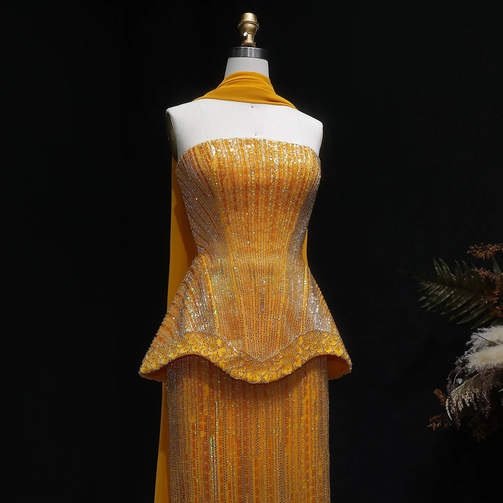 Sharon Said Luxury Beaded Two Piece Evening Dress