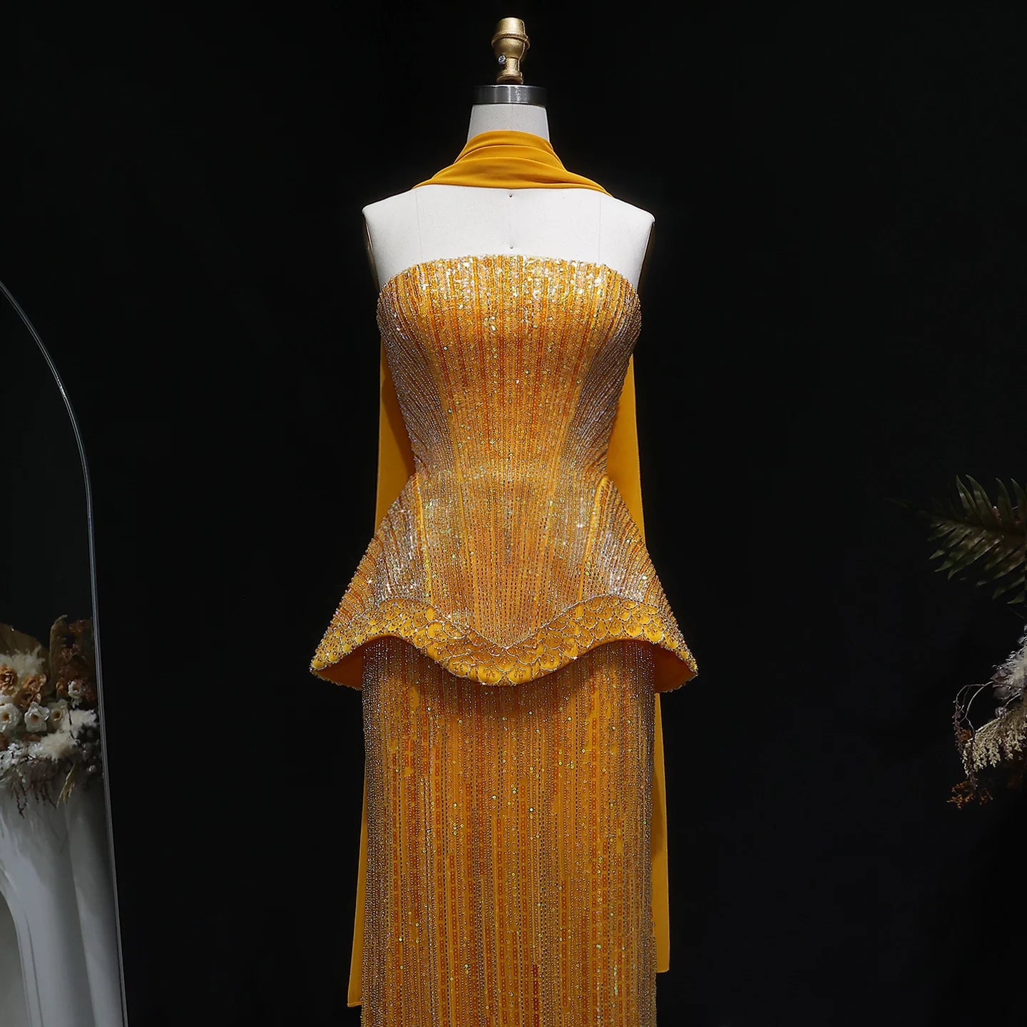Sharon Said Luxury Beaded Two Piece Evening Dress