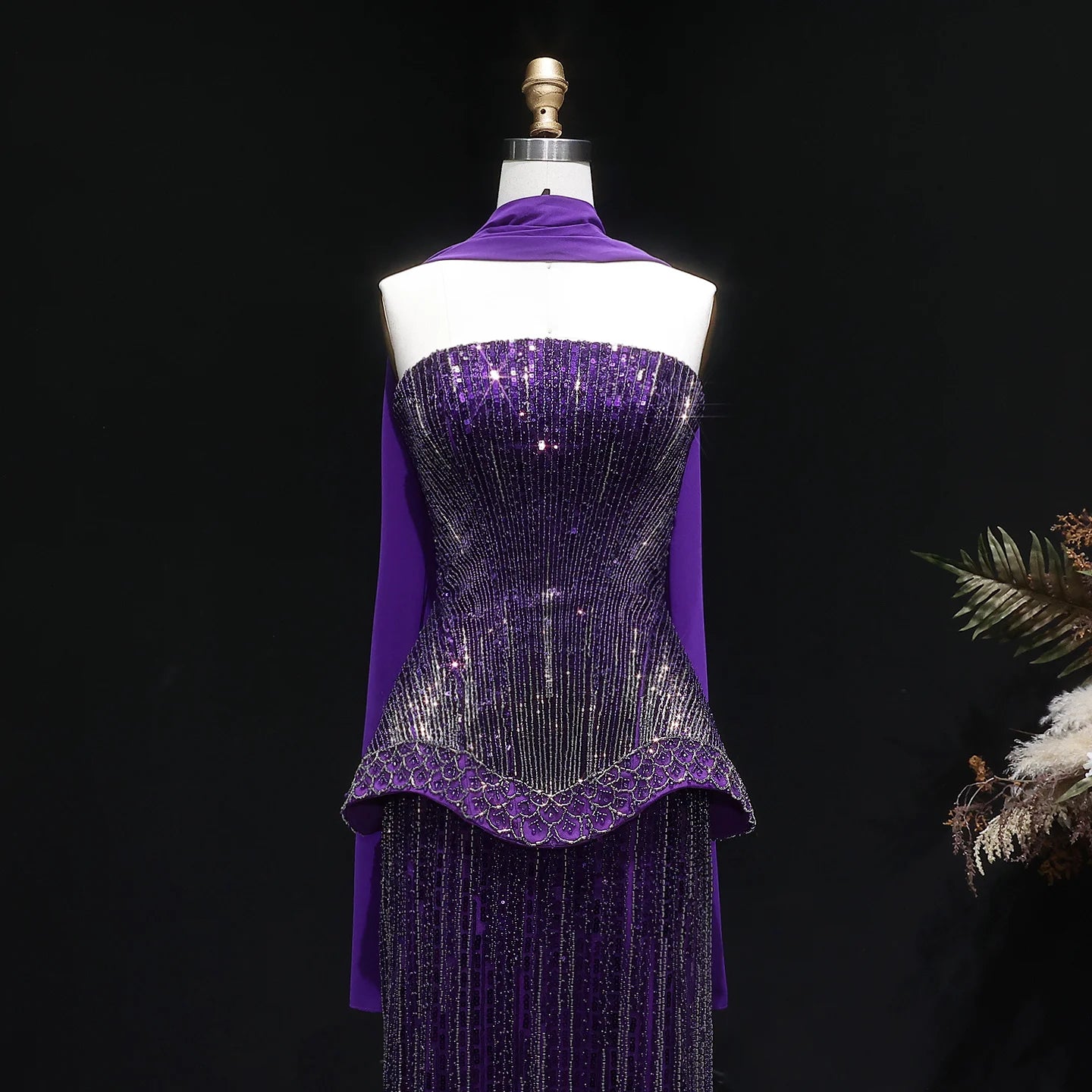 Sharon Said Luxury Beaded Two Piece Evening Dress